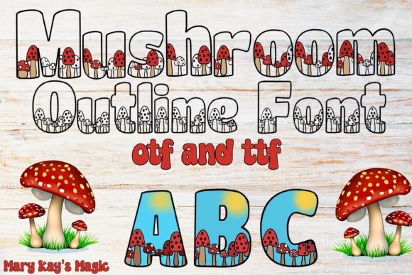 Mushroom Outline Font for Whimsical Web Design
